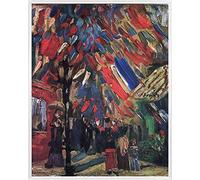 1art1 Vincent Van Gogh Póster Impresión Artística con Marco (Plástico) - 14 De Julio Celebración En París, 1886 (50 x 40cm)