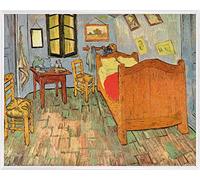 1art1 Vincent Van Gogh Póster Impresión Artística con Marco (Plástico) - El Dormitorio En Arlés, 1889 (50 x 40cm)