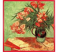1art1 Vincent Van Gogh Póster Impresión Artística con Marco (Plástico) - Naturaleza Muerta, Vaso con Adelfas Y Libris, 1888 (40 x 40cm)