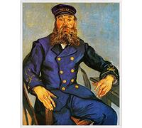 1art1 Vincent Van Gogh Póster Impresión Artística con Marco (Plástico) - Portrait of The Postman Joseph Roulin, 1888 (50 x 40cm)