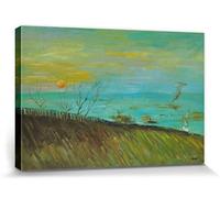 1art1 Vincent Van Gogh Póster Impresión En Lienzo Factories Seen from A Hillside In Moonlight, 1887 Cuadro En Bastidor De Camilla De Madera | Mural XXL | Imagen 30x20 cm