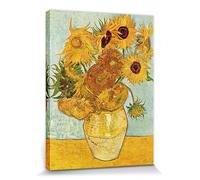 1art1 Vincent Van Gogh Póster Impresión En Lienzo Los Girasoles, 1888 Cuadro En Bastidor De Camilla De Madera | Mural XXL | Imagen 40x30 cm