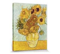 1art1 Vincent Van Gogh Póster Impresión En Lienzo Los Girasoles, 1888 Cuadro En Bastidor De Camilla De Madera | Mural XXL | Imagen 50x40 cm