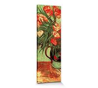 1art1 Vincent Van Gogh Póster Impresión En Lienzo Naturaleza Muerta, Vaso con Adelfas Y Libris, 1888 Cuadro En Bastidor De Camilla De Madera | Mural XXL | Imagen 120x40 cm