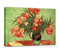 1art1 Vincent Van Gogh Póster Impresión En Lienzo Naturaleza Muerta, Vaso con Adelfas Y Libris, 1888 Cuadro En Bastidor De Camilla De Madera | Mural XXL | Imagen 30x20 cm