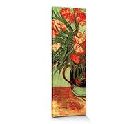 1art1 Vincent Van Gogh Póster Impresión En Lienzo Naturaleza Muerta, Vaso con Adelfas Y Libris, 1888 Cuadro En Bastidor De Camilla De Madera | Mural XXL | Imagen 90x30 cm