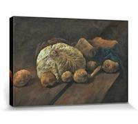 1art1 Vincent Van Gogh Póster Impresión En Lienzo Still Life with Cabbage and Clogs, 1881 Cuadro En Bastidor De Camilla De Madera | Mural XXL | Imagen 30x20 cm