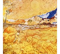 1art1 Vincent Van Gogh Póster Impresión En Lienzo Trigal Detrás del Hospital Saint-Paul, La Cosecha, 1889 Cuadro En Bastidor De Camilla De Madera | Mural XXL | Imagen 40x40 cm