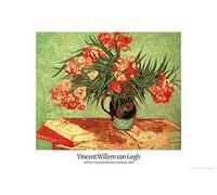 1art1 Vincent Van Gogh Póster Naturaleza Muerta, Vaso con Adelfas Y Libris, 1888 Cartel 91x61 cm