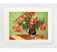 1art1 Vincent Van Gogh Póster Naturaleza Muerta, Vaso con Adelfas Y Libris, 1888 Cuadro Enmarcado con Fine Passepartout | Cuadros De Pared | En Un Marco De Imagen 40x30 cm