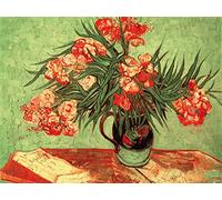 1art1 Vincent Van Gogh Póster Naturaleza Muerta, Vaso con Adelfas Y Libris, 1888 Póster Impresión Artística 80x60 cm