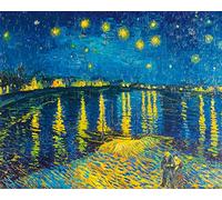 1art1 Vincent Van Gogh Póster Noche Estrellada sobre El Ródano, 1888 Cartel 50x40 cm