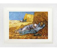 1art1 Vincent Van Gogh Póster Noon Rest from Work After Millet, 1889 Cuadro Enmarcado con Fine Passepartout | Cuadros De Pared | En Un Marco De Imagen 40x30 cm