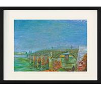 1art1 Vincent Van Gogh Póster Puente sobre El Sena En Asnieres, 1887 Cuadro Enmarcado con Fine Passepartout | Cuadros De Pared | En Un Marco De Imagen 80x60 cm