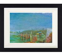 1art1 Vincent Van Gogh Póster Puente sobre El Sena En Asnieres, 1887 Cuadro Enmarcado con Fine Passepartout | Cuadros De Pared | En Un Marco De Imagen 40x30 cm