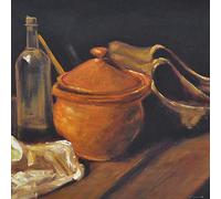 1art1 Vincent Van Gogh Póster Still Life with Earthenware, Bottle and Clogs, 1885 Póster Impresión Artística 70x70 cm
