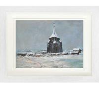 1art1 Vincent Van Gogh Póster The Old Cemetery Tower At Nuenen In The Snow, 1885 Cuadro Enmarcado con Fine Passepartout | Cuadros De Pared | En Un Marco De Imagen 40x30 cm