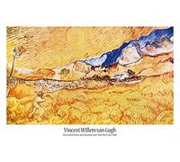 1art1 Vincent Van Gogh Póster Trigal Detrás del Hospital Saint-Paul, La Cosecha, 1889 Cartel 91x61 cm