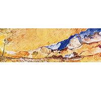 1art1 Vincent Van Gogh Póster Trigal Detrás del Hospital Saint-Paul, La Cosecha, 1889 Póster Impresión Artística 158x53 cm