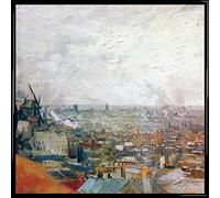 1art1 Vincent Van Gogh Póster Vista De París Desde Montmartre, 1886 Detalle Póster Impresión Artística 40x40 cm