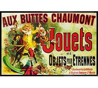 1art1 Vintage Cartel con Marco (Plástico) - Aux Buttes Chaumont, Jouets Et Objets Pour Étrennes, Jules Cheret, 1885 (91 x 61cm)