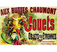 1art1 Vintage Póster XXL Aux Buttes Chaumont, Jouets Et Objets Pour Étrennes, Jules Cheret, 1885 Cartel 120x80 cm