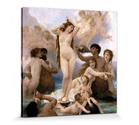 1art1 William-Adolphe Bouguereau Póster Impresión En Lienzo El Nacimiento De Venus, 1879 Cuadro En Bastidor De Camilla De Madera | Mural XXL | Imagen 70x70 cm