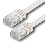 1aTTack 7951588-GB - Cable de red plano con conectores RJ45 (cat. 6, 20m), color blanco