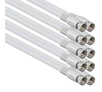 1aTTack - Cable coaxial para Antena (Conector coaxial F a Conector coaxial F, Doble apantallamiento, 75db 85db 100db 110 db 120 db 125 db) Sat weiß F-F 85db (5 Stück) 1,5 Meter