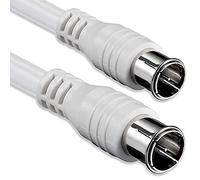 1aTTack - Cable coaxial para antena (conector coaxial F a conector coaxial F, doble apantallamiento, 75db 85db 100db 110 db 120 db 125 db) SAT blanco Quick 85db 5,0 Meter