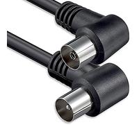 1aTTack - Cable coaxial para Antena (Conector coaxial F a Conector coaxial F, Doble apantallamiento, 75db 85db 100db 110 db 120 db 125 db) Koax Schwarz St-KU (2xWinkel) 75db 1,5 Meter