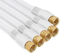 1aTTack - Cable coaxial para Antena (Conector coaxial F a Conector coaxial F, Doble apantallamiento, 75db 85db 100db 110 db 120 db 125 db) Sat weiß F-F Gold 85db (5 Stück) 1,5 Meter