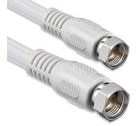 1aTTack - Cable coaxial para Antena (Conector coaxial F a Conector coaxial F, Doble apantallamiento, 75db 85db 100db 110 db 120 db 125 db) Sat Blanco F-F 85db 5,0 Meter