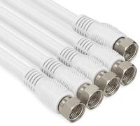 1aTTack - Cable coaxial para Antena (Conector coaxial F a Conector coaxial F, Doble apantallamiento, 75db 85db 100db 110 db 120 db 125 db) Sat weiß F-F 85db (5 Stück) 3,5 Meter