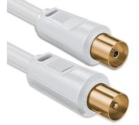 1aTTack - Cable coaxial para Antena (Conector coaxial F a Conector coaxial F, Doble apantallamiento, 75db 85db 100db 110 db 120 db 125 db) Koax Weiss St-KU Gold 85db 1,5 Meter