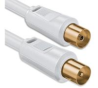 1aTTack, Cable Coaxial para Antena, Conector Coaxial F, Doble Apantallamiento, 75db 85db 100db 110 db 120 db 125 db, Koax Weiss St-Ku Gold 85db 3,75 Meter