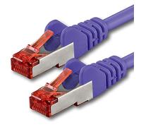 1aTTack Cable de Red con 2 Conectores RJ45, Viene con Doble protección, CAT6, PIMF, SSTP, 5 Unidades Purple - 1 Pieces 0,25m