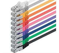 1aTTack - Cable de red FTP con 2 conectores RJ45 (categoría 5, 10 unidades) 10 colores 0,50m