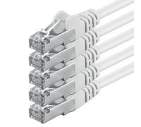 1aTTack - Cable de red FTP con conectores RJ45 (cat. 5, 3m, 5 unidades), color blanco