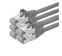 1aTTack - Cable de red SFTP (2 conectores RJ45 con apantallamiento de malla y lámina metálica, categoría 5, 5 unidades) gris 1m