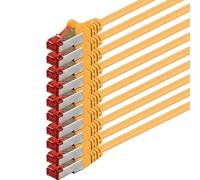 1aTTack - Cable de red SFTP PIMF con 2 conectores RJ45 de doble apantallamiento CAT 6 0 amarillo - 10 unidades 2m