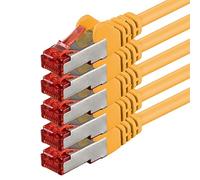 1aTTack - Cable de red SFTP PIMF con 2 conectores RJ45 de doble apantallamiento CAT 6 0 amarillo - 5 unidades 2m