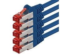 1aTTack - Cable de red SFTP PIMF con 2 conectores RJ45 de doble apantallamiento CAT 6 0 azul - 5 unidades 10,0 m