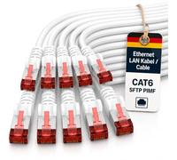 1aTTack - Cable de red SFTP PIMF con 2 conectores RJ45 de doble apantallamiento CAT 6 0 blanco - 10 piezas 2m