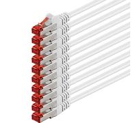 1aTTack - Cable de red SFTP PIMF con 2 conectores RJ45 de doble apantallamiento CAT 6 0 blanco - 10 piezas 5m