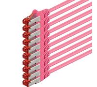 1aTTack - Cable de red SFTP PIMF con 2 conectores RJ45 de doble apantallamiento CAT 6 0 magenta 1m