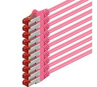 1aTTack - Cable de red SFTP PIMF con 2 conectores RJ45 de doble apantallamiento CAT 6 0 magenta 5m