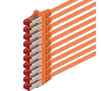 1aTTack - Cable de red SFTP PIMF con 2 conectores RJ45 de doble apantallamiento CAT 6 0 Naranja - 10 piezas 0,5m