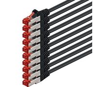 1aTTack - Cable de red SFTP PIMF con 2 conectores RJ45 de doble apantallamiento CAT 6 0 Negro - 10 piezas 7,5m