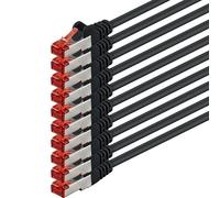 1aTTack - Cable de red SFTP PIMF con 2 conectores RJ45 de doble apantallamiento CAT 6 0 Negro - 10 piezas 2m